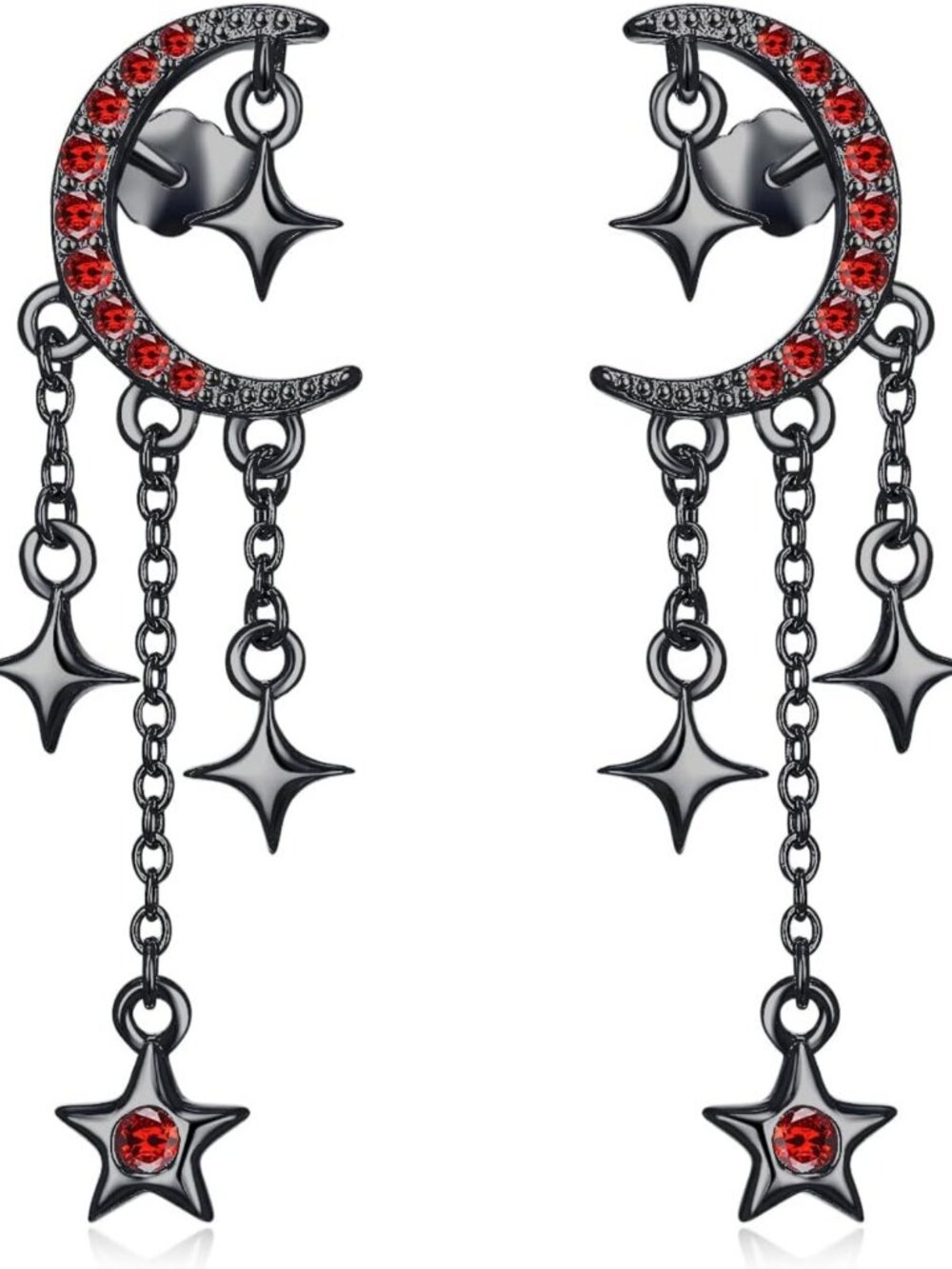 Celtic Knot Sterling Silver Sun Moon Star Earrings with Cubic Zirconia